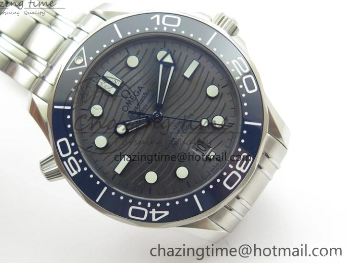 0324 Seamaster Diver 300M ORF 1:1 Best Edition Blue Ceramic Gray Dial on SS Bracelet A HighQuality 7867